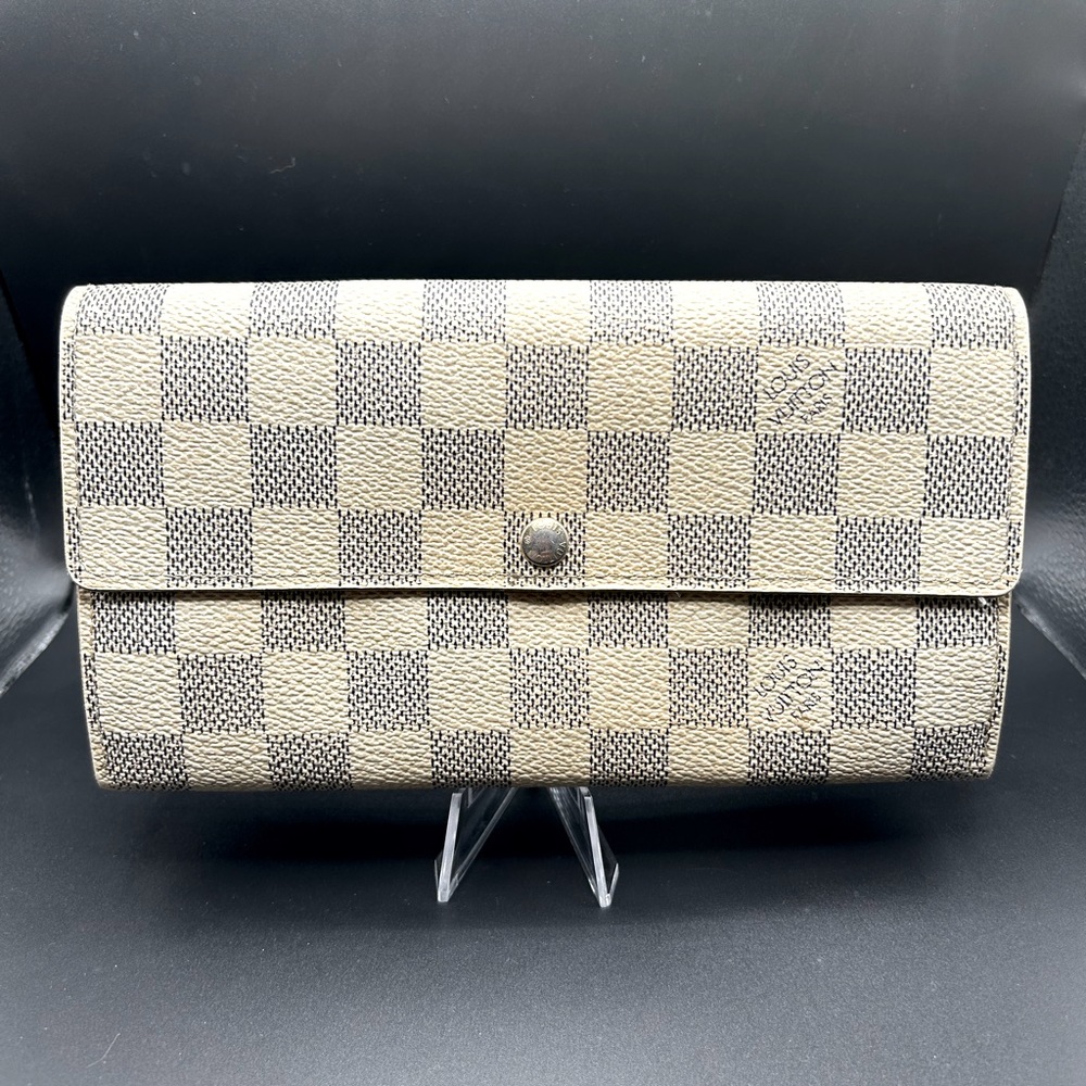 Louis Vuitton Damier Azur Porte Feuille Sarah Long Bifold Wallet /9U0270